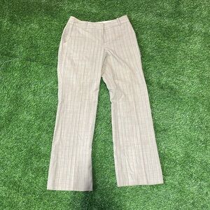 Ladies tan/brown/beige plaid wide legged suit pants